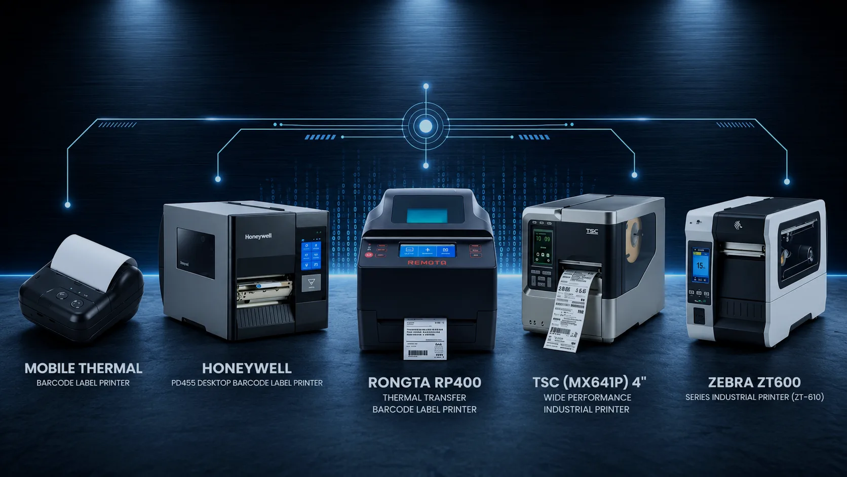 Honeywell, Rongta, TSC and Zebra barcode label printers product lineup